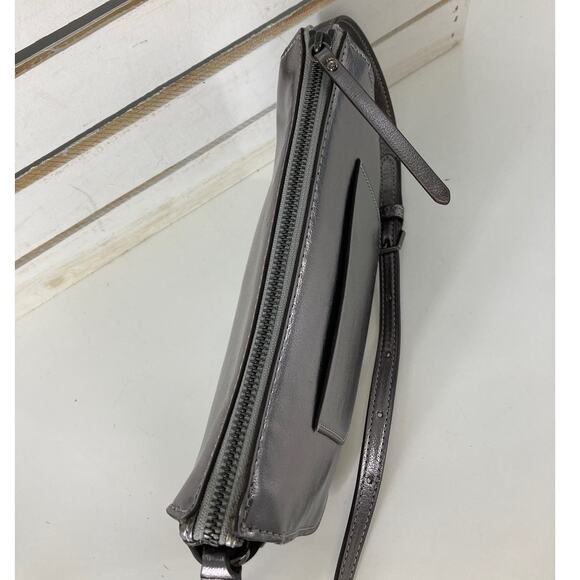 KATE SPADE NWT, PEWTER METALIC LEATHER WOMENS CROSSBODY BAG - Picture 7 of 12